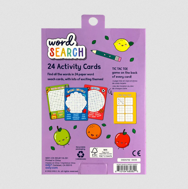 Activity Cards -  Word Search - Elegant Mommy