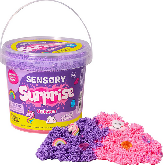 Sensory Surprise Squishy Foam Bucket - Unicorn Charms