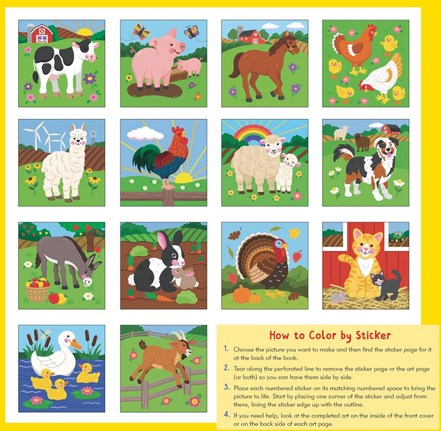 My First Color-by-Sticker Book -- Farm Animals