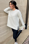 Yoga Nursing Tunic Sweatshirt- Light Heather Gray | Light Gray