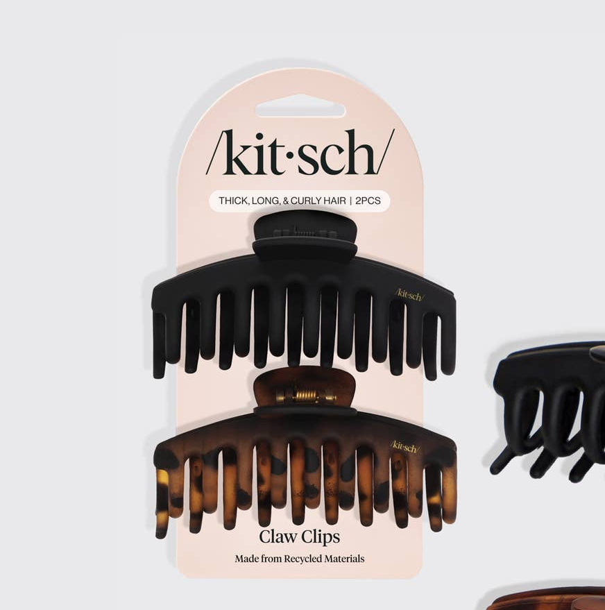 Recycled Plastic Oversized Matte Claw Clips 2pc Set