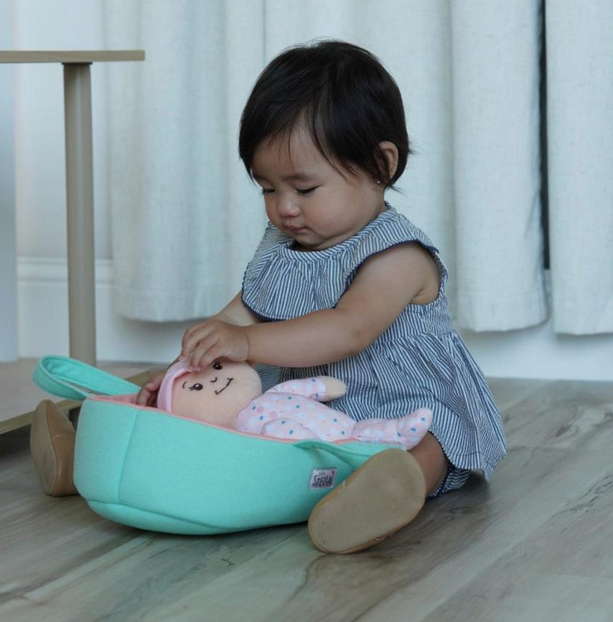 Love, Stella My First Doll Peach & Bassinet
