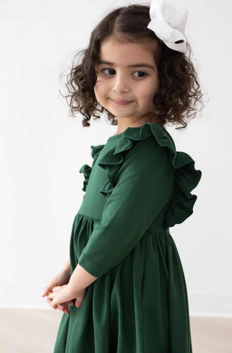 Spruce Ruffle Twirl Dress