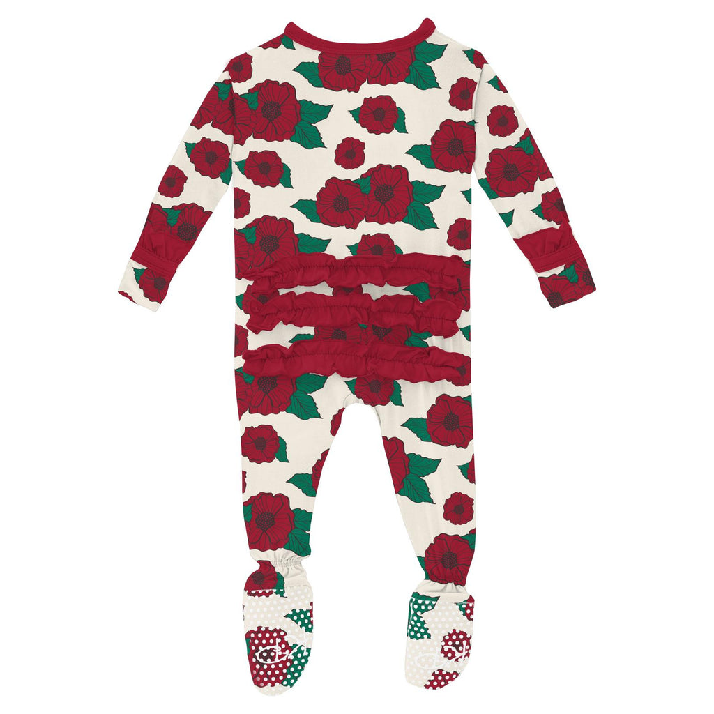 Holiday Poppies Footie Pajamas