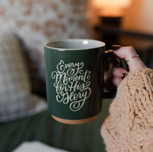Every Moment For His Glory Leaf Green Mug
