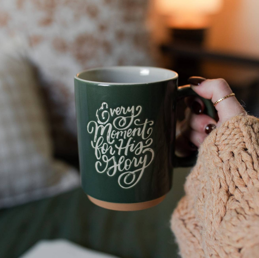 Every Moment For His Glory Leaf Green Mug
