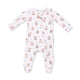 Christmas Teddy Bears Pink - 2 Way Ruffle Back Zipper Footie NB