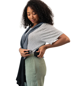 Moby Easy Wrap  - Charcoal/ Black - Elegant Mommy