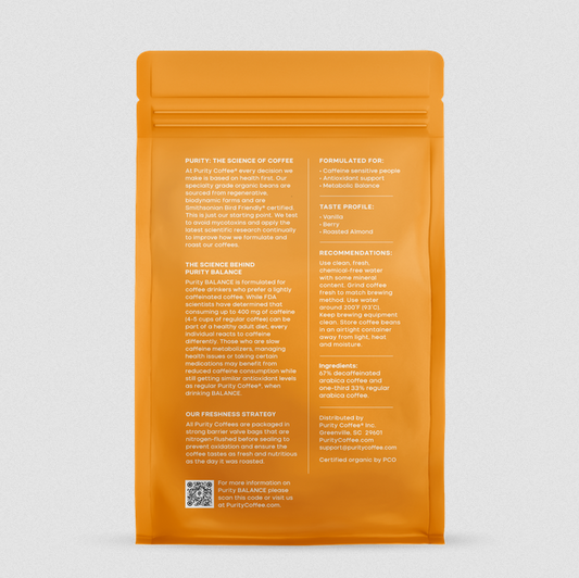 BALANCE: 2/3 CAFF WHOLE BEAN COFFEE - 12OZ Bag