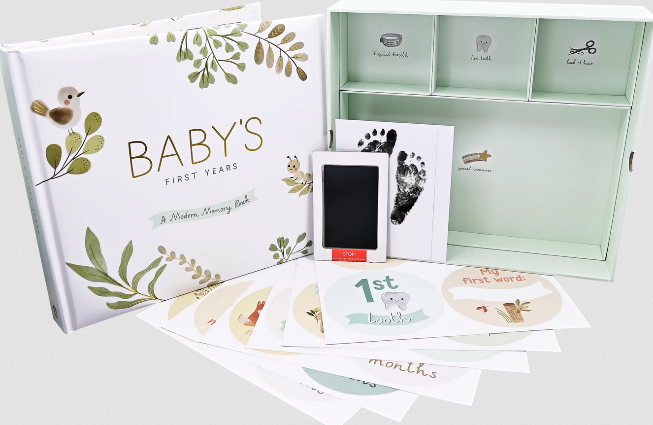 Baby's First Years-A Modern Memory Book with Keepsake Box