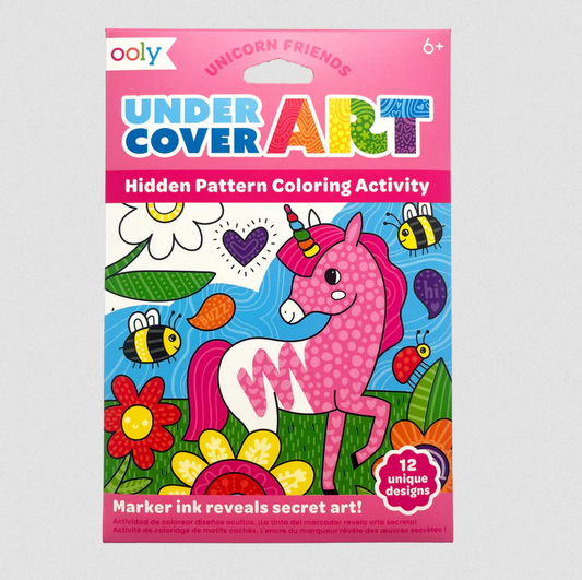 Undercover Art Hidden Pattern Coloring Activity Art Cards - Unicorn Friends