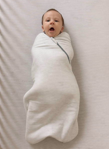 günamüna  Swaddle 1.0 - Blue Stripe NB-3 Months