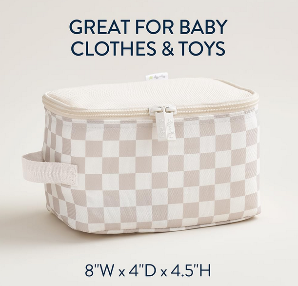 Itzy Ritzy Taupe Checkerboard Pack Like a Boss™ Diaper Bag Packing Cubes