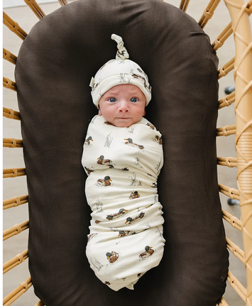 Ducks Ribbed Bamboo Stretch Swaddle