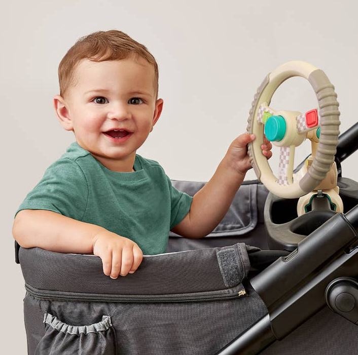 Bitzy Driver Steering Wheel Wagon and Stroller Activity Toy
