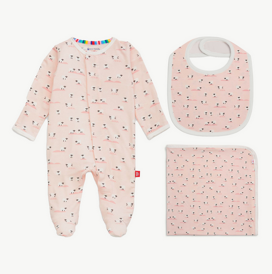 *BAA BAA BABY PINK MODAL 3PC GIFT SET 0-3M