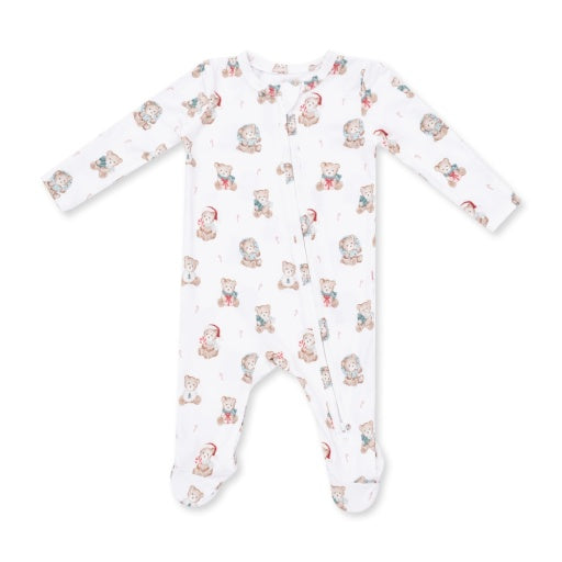 Christmas Teddy Bears Uni - 2 Way Zipper Footie