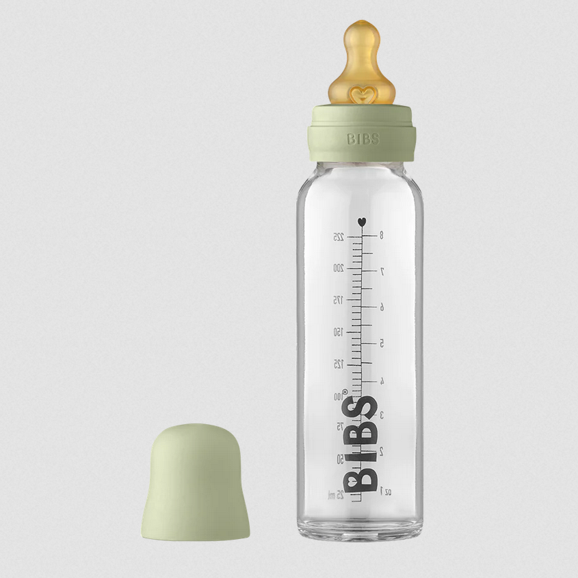 BIBS Baby Glass Bottle Complete Set -8oz- Sage