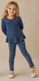 Organic Set- Navy Top + Indigo Blossom Bottom