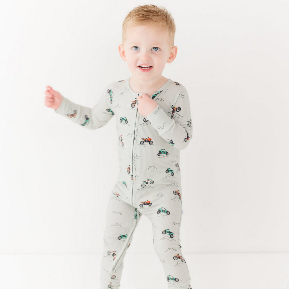 Little Riders Small Ribbed Zip Romper