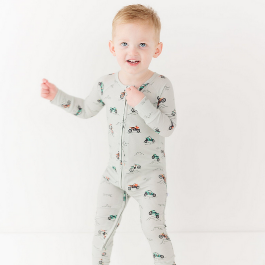 Little Riders Small Ribbed Zip Romper