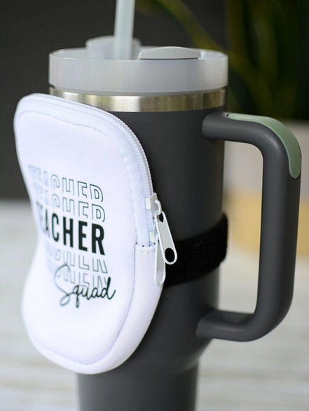 Teacher Squad Water Bottle Tumbler Pouch Wallet