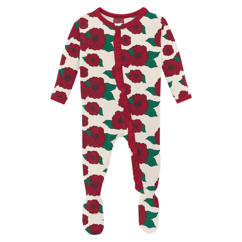 Holiday Poppies Footie Pajamas