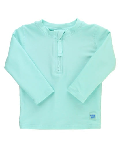 *LS  Zipper Rash Guard Vintage Aqua