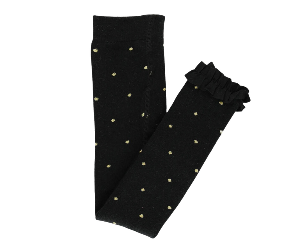 Black & Gold Polka Dot Footless Tights