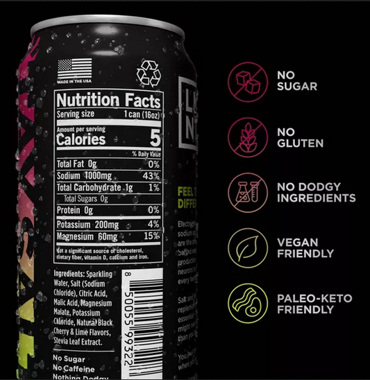 -Single Sparkling LMNT Black Cherry Lime
