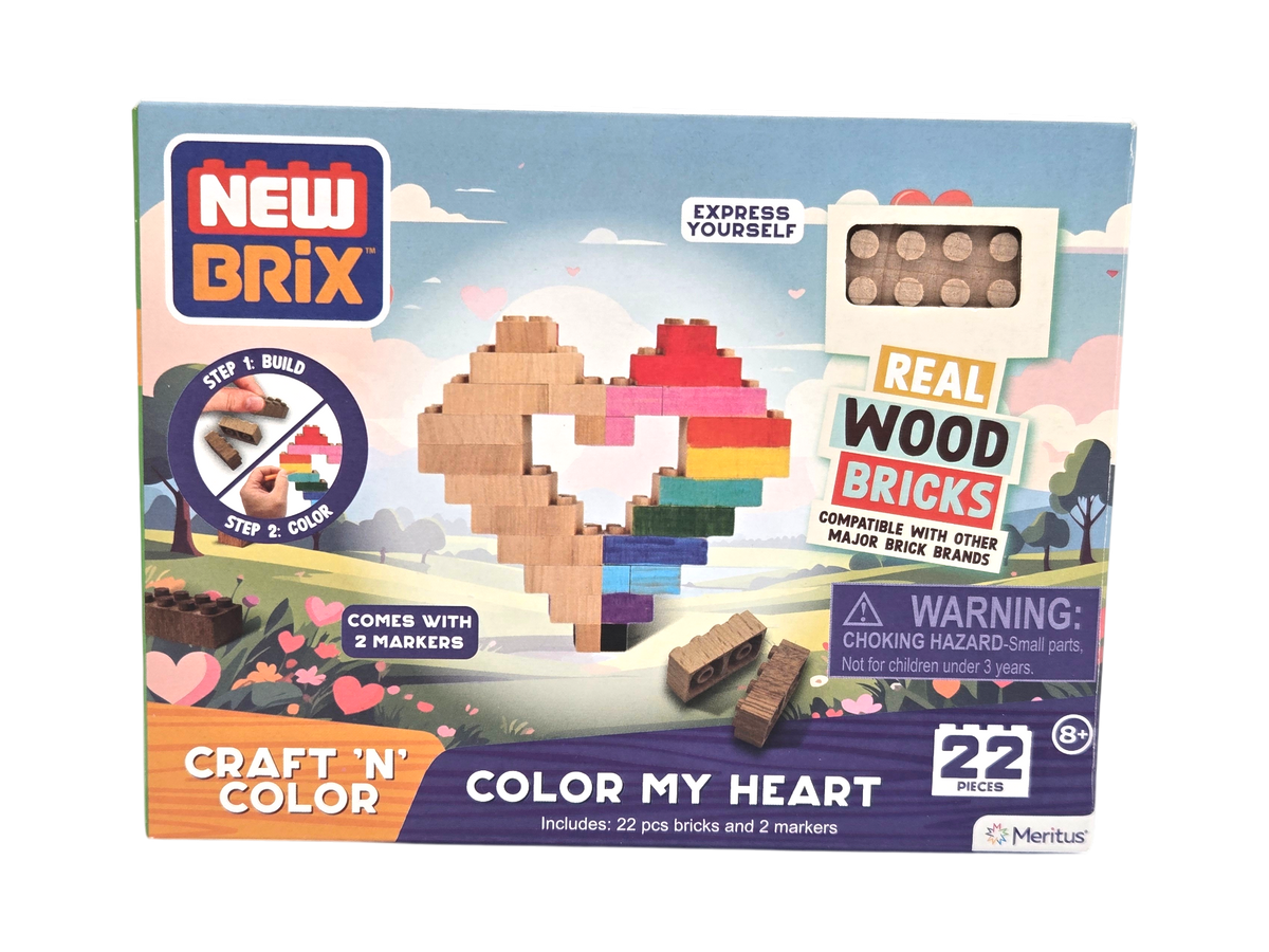 22-pcs Wooden Color My Heart Building Block Set