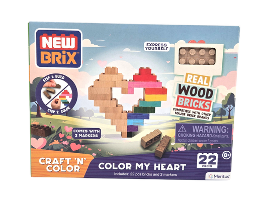 22-pcs Wooden Color My Heart Building Block Set