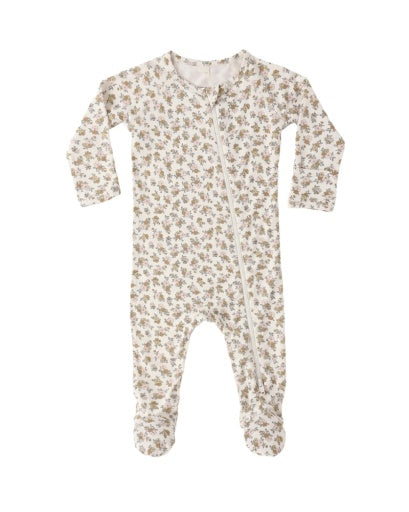 BAMBOO ZIP FOOTIE WILDFLOWER