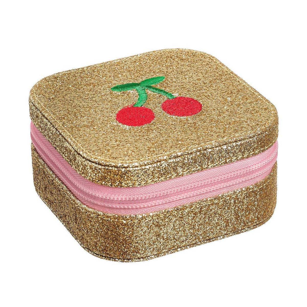 Cherry Dreams Glitter Square Jewellery Box