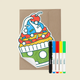 Giant Cupcake Reusable Color-in Greeting Card
