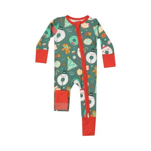 Christmas Treats 2 Way Zipper Romper Pajamas