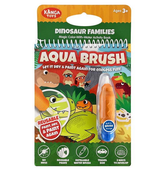 Dinosaur Families Aqua Brush Color with Water Book