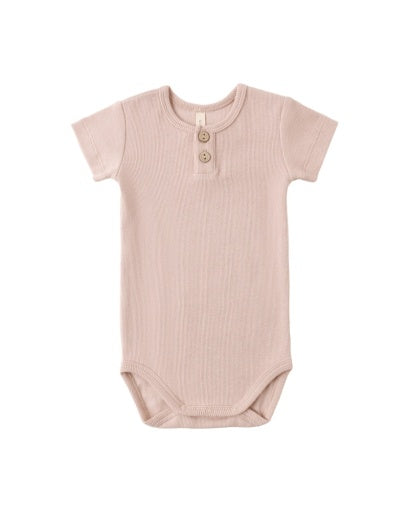 RIBBED HENLEY BODYSUIT BLUSH