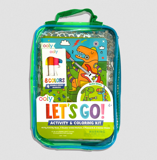 Let's Go! Activity & Coloring Kit - Robo Dinos