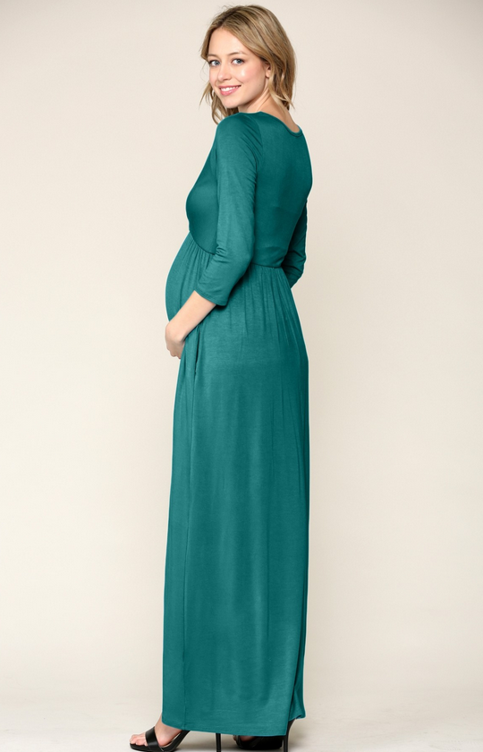 Hunter Green -Maternity Nursing Dress Lizzie