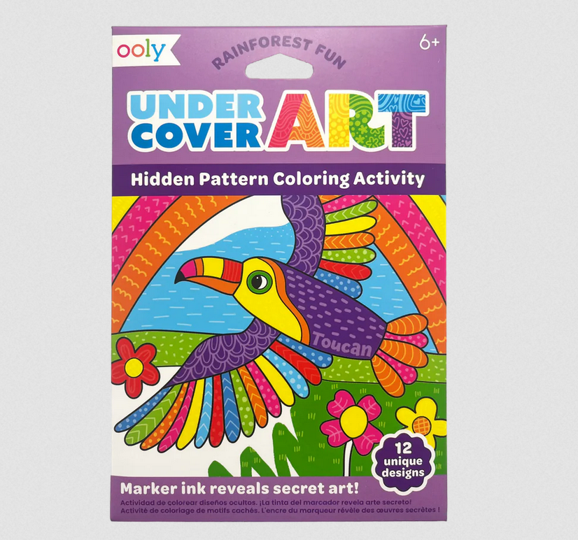 Undercover Art Hidden Pattern Coloring Activity Art Cards - Rainforest Fun