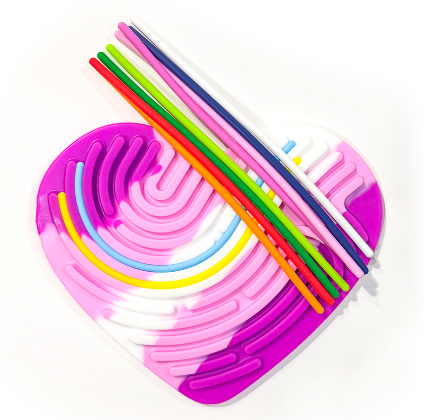 Heart Silly Tubes, Pink/Purple - Sensory Toy