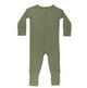 Olive Small Ribbed Zip Romper