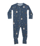 Nativity Blue Small Ribbed Zip Romper