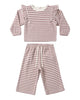 RUFFLE COZY SET MULBERRY STRIPE