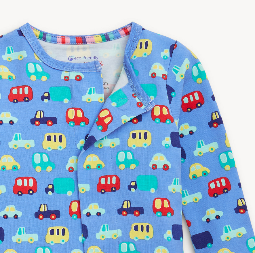 CLOUDSTRETCH FOOTIE 2 PCK BLUE MULTI CARS