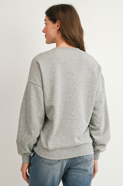 Maternity Nursing  Kangaroo Pocket Sweatshirt- Heather Gray