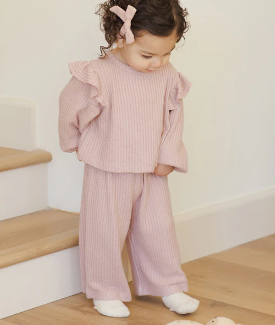 RUFFLE COZY SET || ROSE