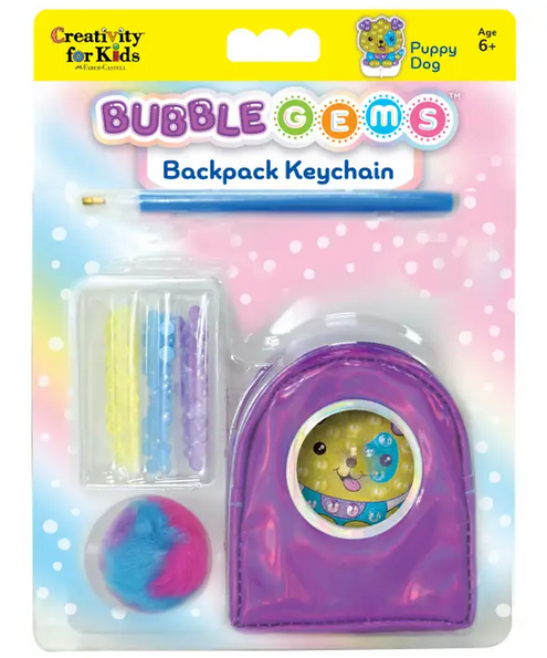 Bubble Gems Keychain Puppy Dog Diamond Painting Kit