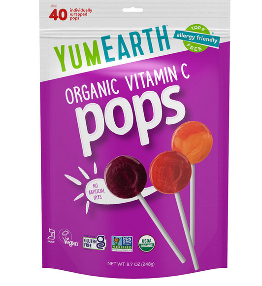 YumEarth Organic Assorted Vitamin C Lollipops 40 count